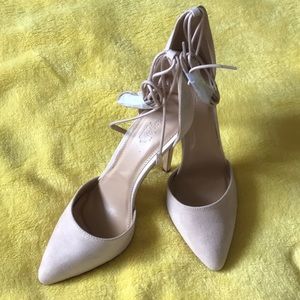 NWT Charlotte Russe Carla Nude Wrap Heels